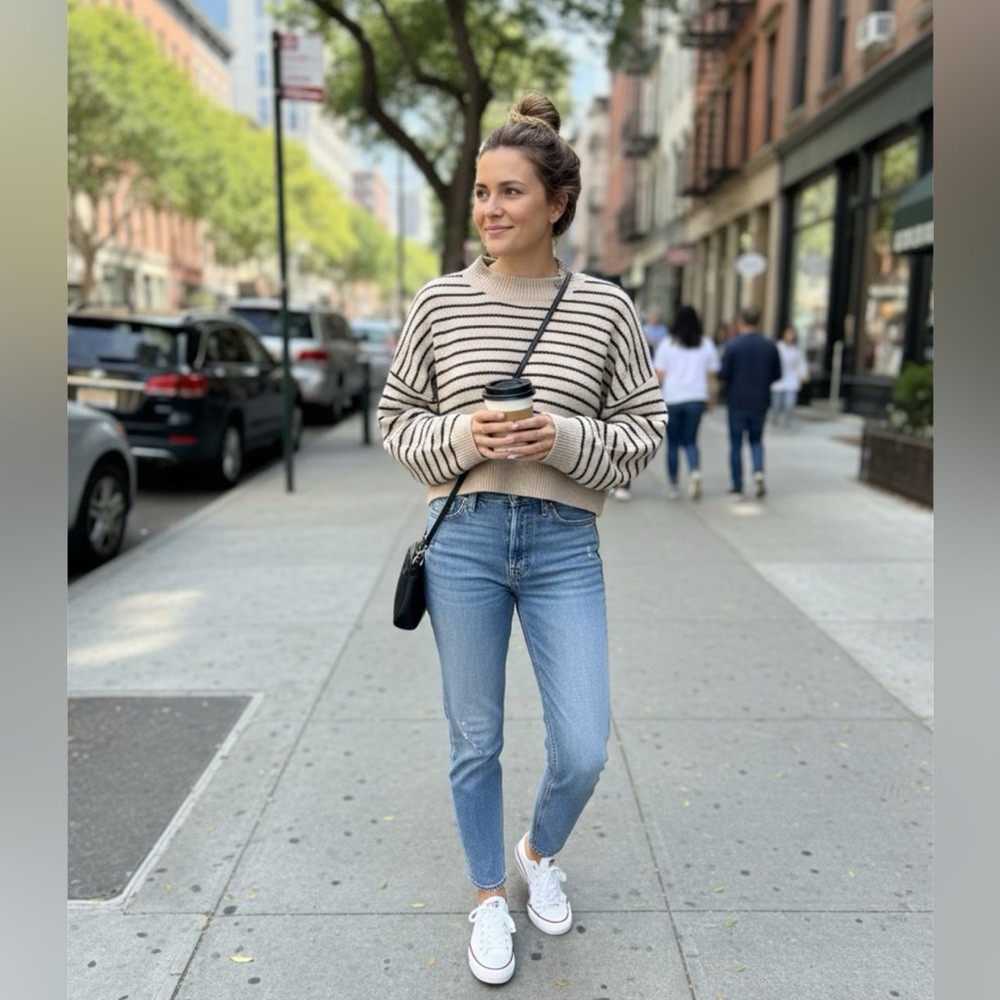Elegant Striped Women's Sweater